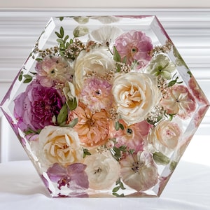Wedding Floral Preservation | Resin Floral Preservation | Bridal Bouquet Preservation | Resin Floral Block | Custom Bouquet Preservation