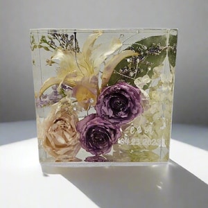 Wedding Bouquet Preservation Block Flower Preservation Resin Block Floral Preservation Resin Cube Bouquet Block Flowers in Resin Lamp Epoxy
