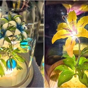 Flower resin lamp, Handmade Magic Golden Flower Lamp, Sundelions Flower, Resin floral lamp, Birthday gift, Gift for Fairy Tale Lover